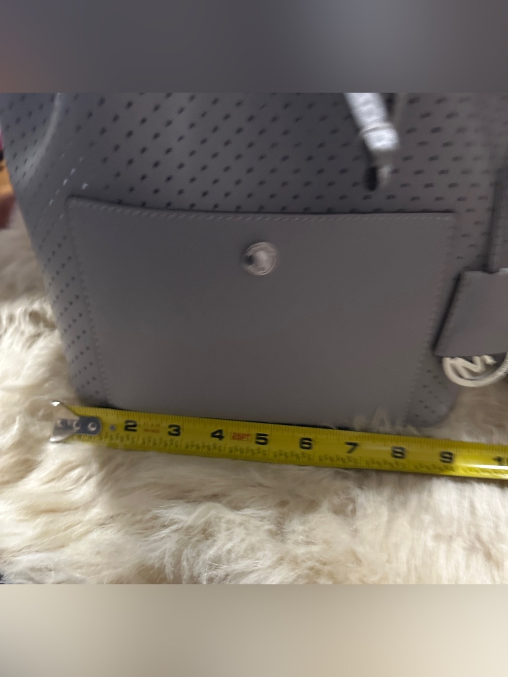 Michael Kors Perforated Drawstring Bucket Bag in Gray - Picture 5 of 5
